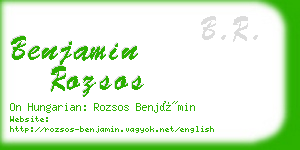 benjamin rozsos business card